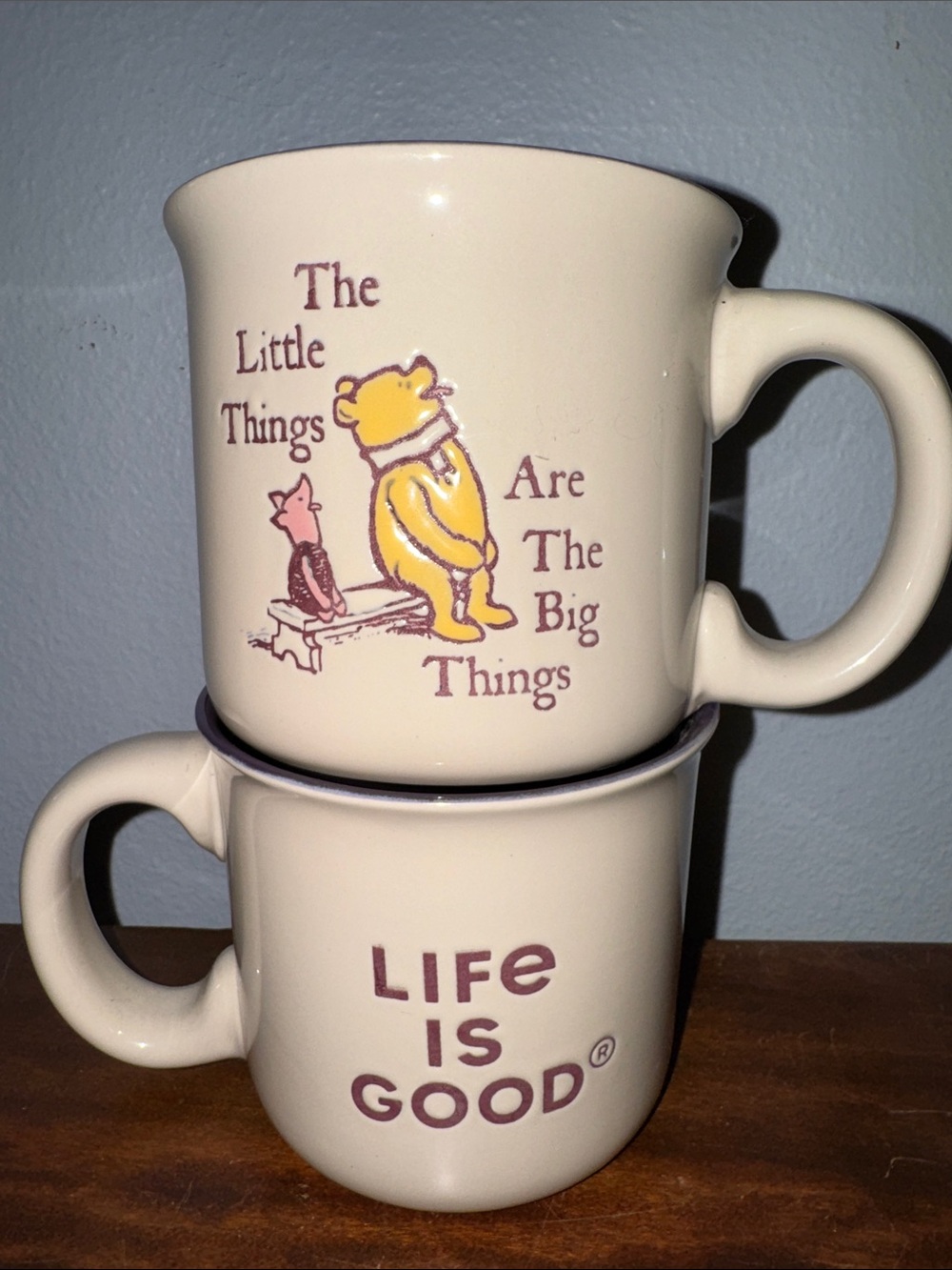 Set of Life is Good x Disney Winnie the Pooh
Mugs with Insirational Quote NEW
